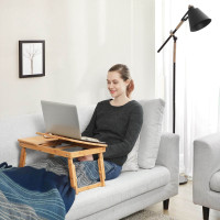 Produktbild för Laptop Desk Natural 55×35×(22-32)cm