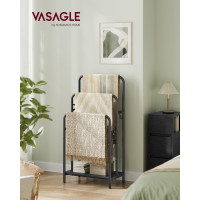 Produktbild för 3-bar Towel Holder With 2 Hooks Black 50x30x100cm