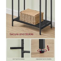 Produktbild för 3-bar Towel Holder With 2 Hooks Black 50x30x100cm