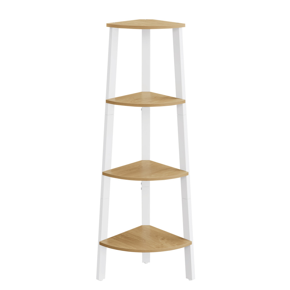 Produktbild för Corner Ladder Shelves Yellow 33x33x125cm
