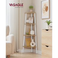 Produktbild för Corner Ladder Shelves Yellow 33x33x125cm