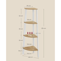 Produktbild för Corner Ladder Shelves Yellow 33x33x125cm