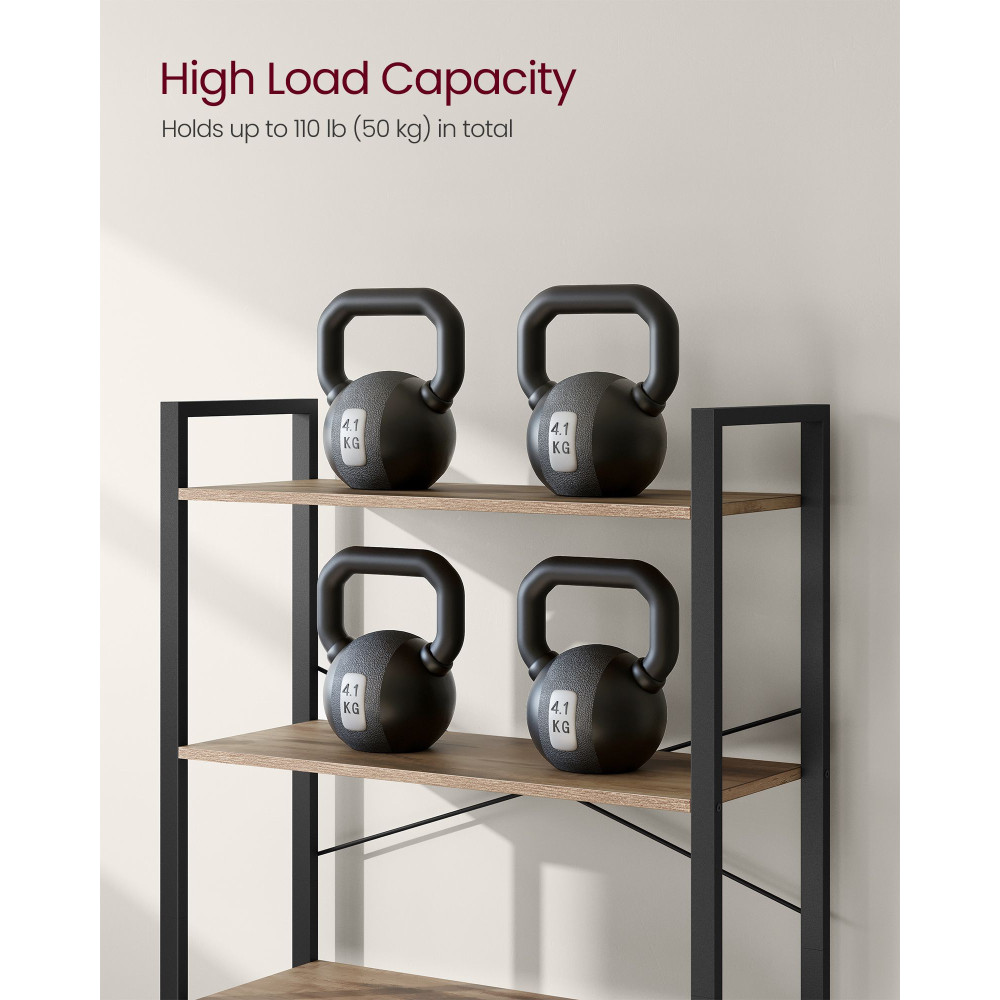 Produktbild för 6-tier Freestanding Tall Bookshelf Camel Brown And Ink Black Milky Coffee Color 80x30x184cm