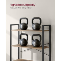 Produktbild för 6-tier Freestanding Tall Bookshelf Camel Brown And Ink Black Milky Coffee Color 80x30x184cm