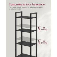 Produktbild för 6-tier Bookcase With Door Ebony Black And Ink Black 40x24x160cm