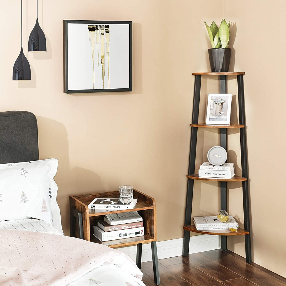 Produktbild för Corner Ladder Shelves X: Antique 34x34x125cm
