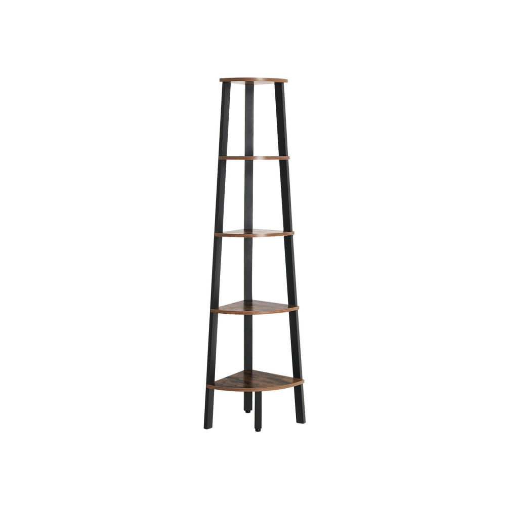 Produktbild för Corner Ladder Shelves X: Antique, Black 37x37x159cm