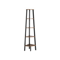 Produktbild för Corner Ladder Shelves X: Antique, Black 37x37x159cm