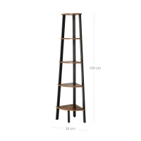 Produktbild för Corner Ladder Shelves X: Antique, Black 37x37x159cm