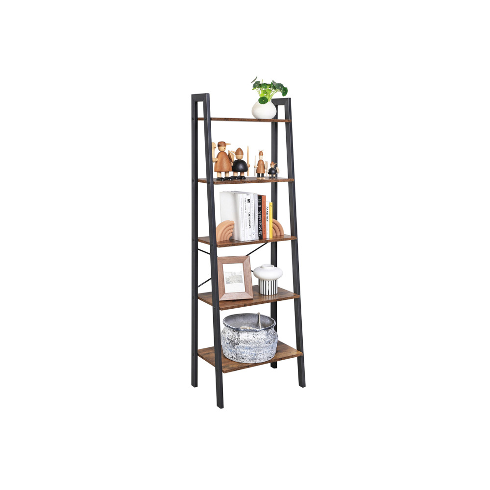Produktbild för Corner Ladder Shelves X: Antique, Black 56x32x172cm