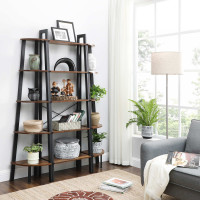 Produktbild för Corner Ladder Shelves X: Antique, Black 56x32x172cm