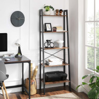 Produktbild för Corner Ladder Shelves X: Antique, Black 56x32x172cm