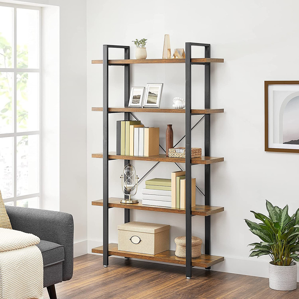 Produktbild för Storage Shelves Rustic Brown, Black 105x34x178cm