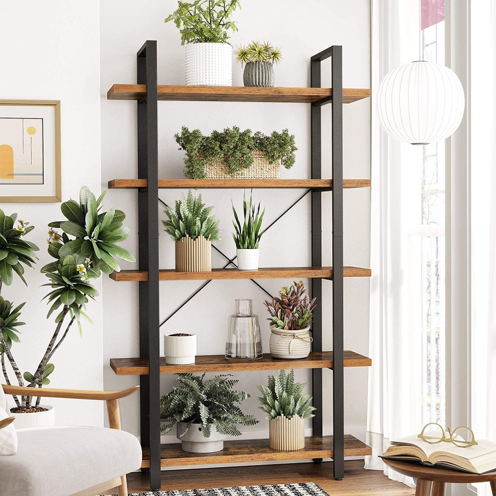 Produktbild för Storage Shelves Rustic Brown, Black 105x34x178cm