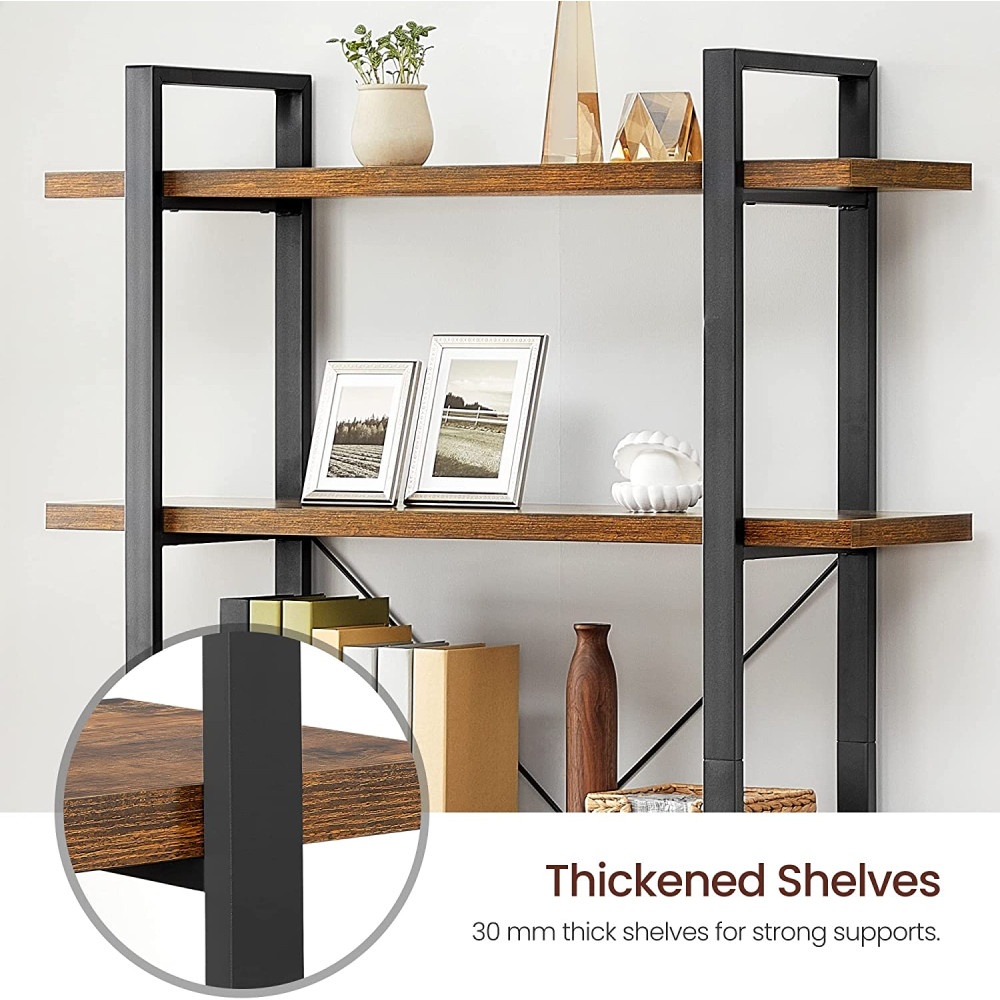 Produktbild för Storage Shelves Rustic Brown, Black 105x34x178cm