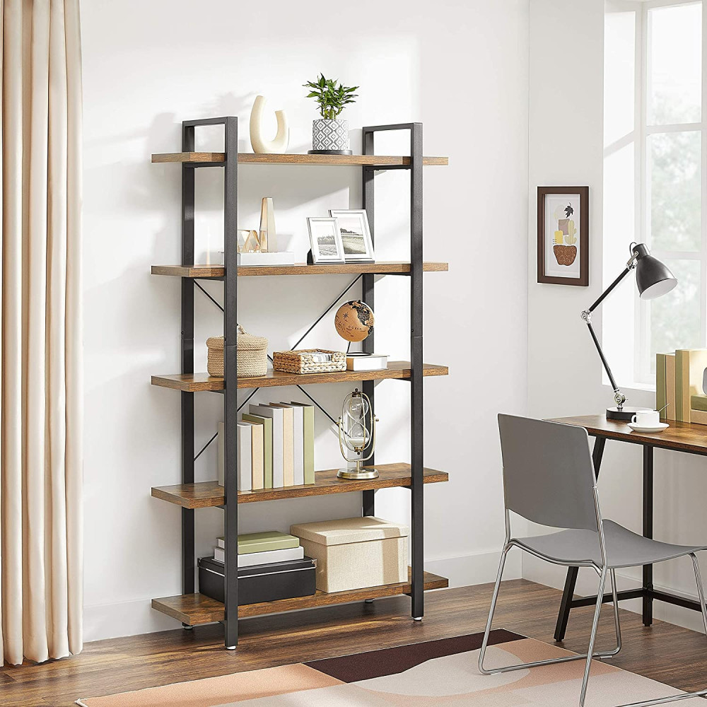 Produktbild för Storage Shelves Rustic Brown, Black 105x34x178cm