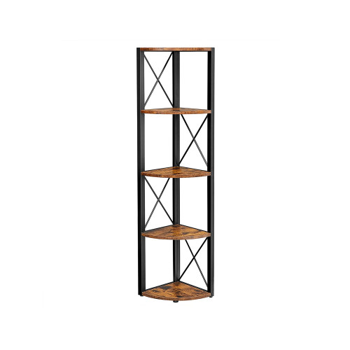 VASAGLE 5 Tier Multipurpose Corner Shelf Black 30x30x160cm