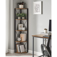 Produktbild för 5 Tier Multipurpose Corner Shelf Black 30x30x160cm