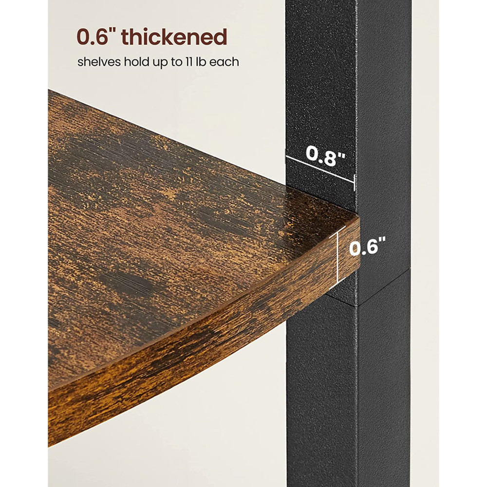 Produktbild för 5 Tier Multipurpose Corner Shelf Black 30x30x160cm