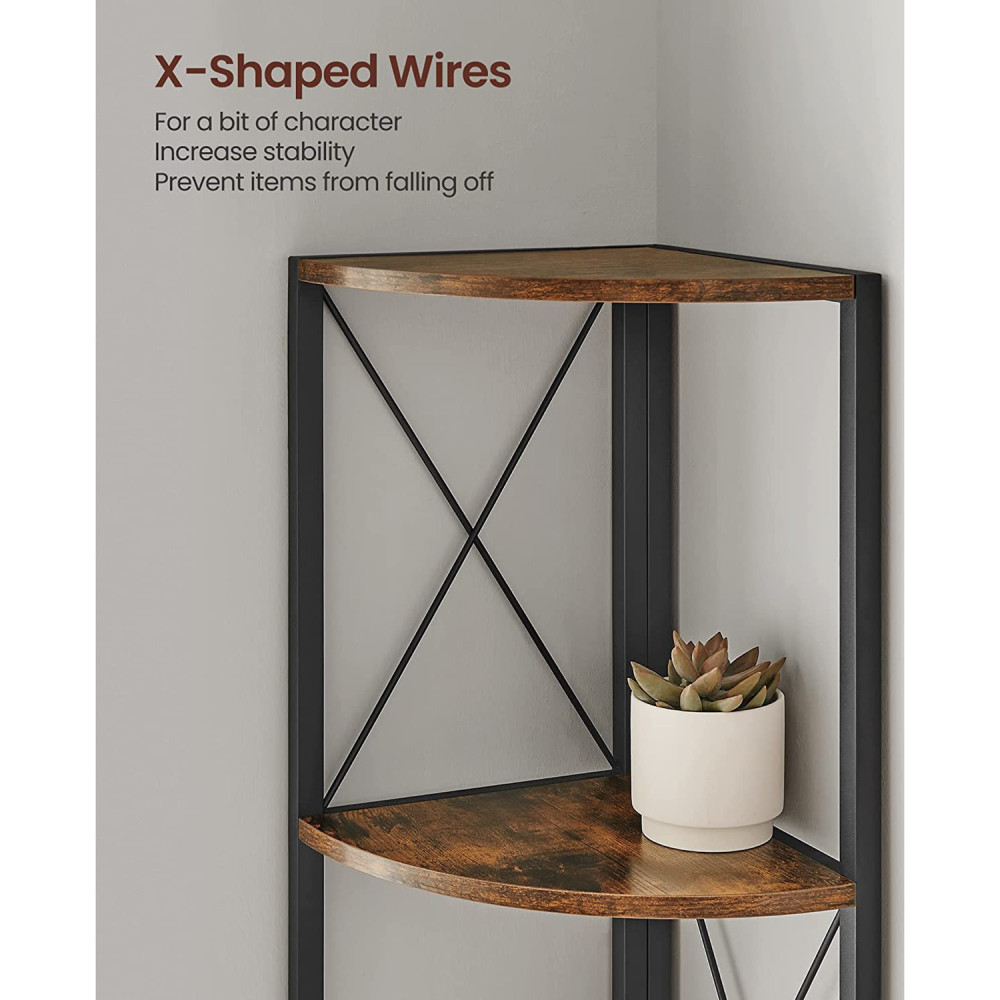 Produktbild för 5 Tier Multipurpose Corner Shelf Black 30x30x160cm
