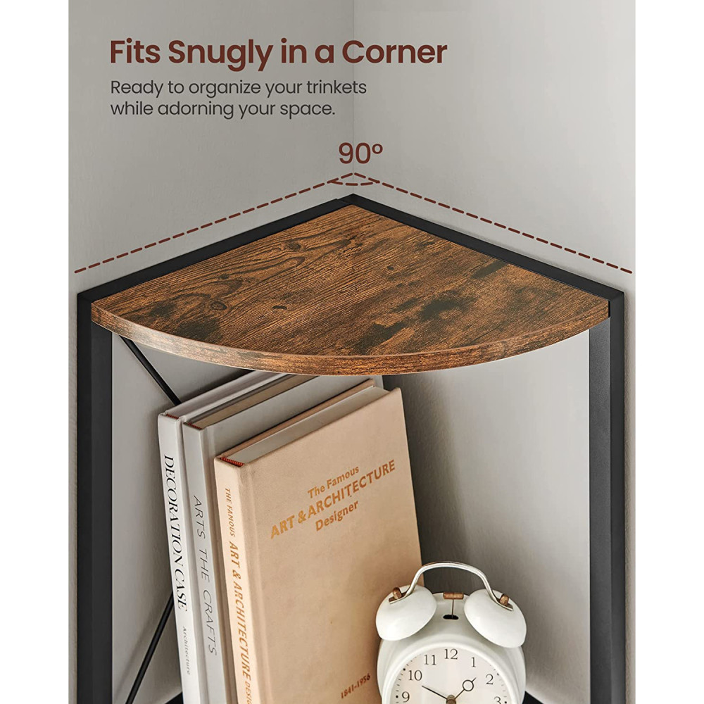 Produktbild för 5 Tier Multipurpose Corner Shelf Black 30x30x160cm