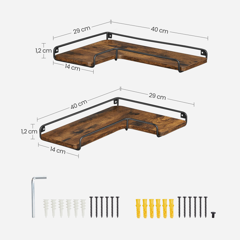 Produktbild för Corner Shelf Black 40x29x4cm
