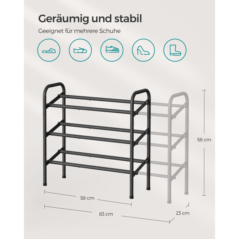 Produktbild för Shoe Storage Black 57x23x57cm