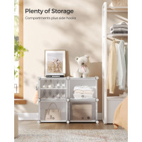 Produktbild för Interlocking Plastic Shoe Rack Cloud White 84x31x64cm