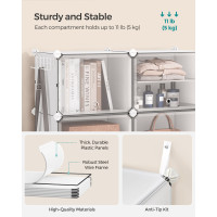 Produktbild för Interlocking Plastic Shoe Rack Cloud White 84x31x64cm