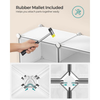 Produktbild för Interlocking Plastic Shoe Rack Cloud White 84x31x64cm