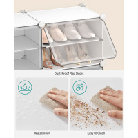Produktbild för Interlocking Plastic Shoe Rack Cloud White 84x31x64cm