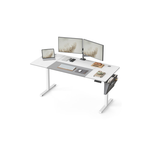 Songmics Height Adjustable Electric Desk White And Dove Grey 160×70×72-120cm