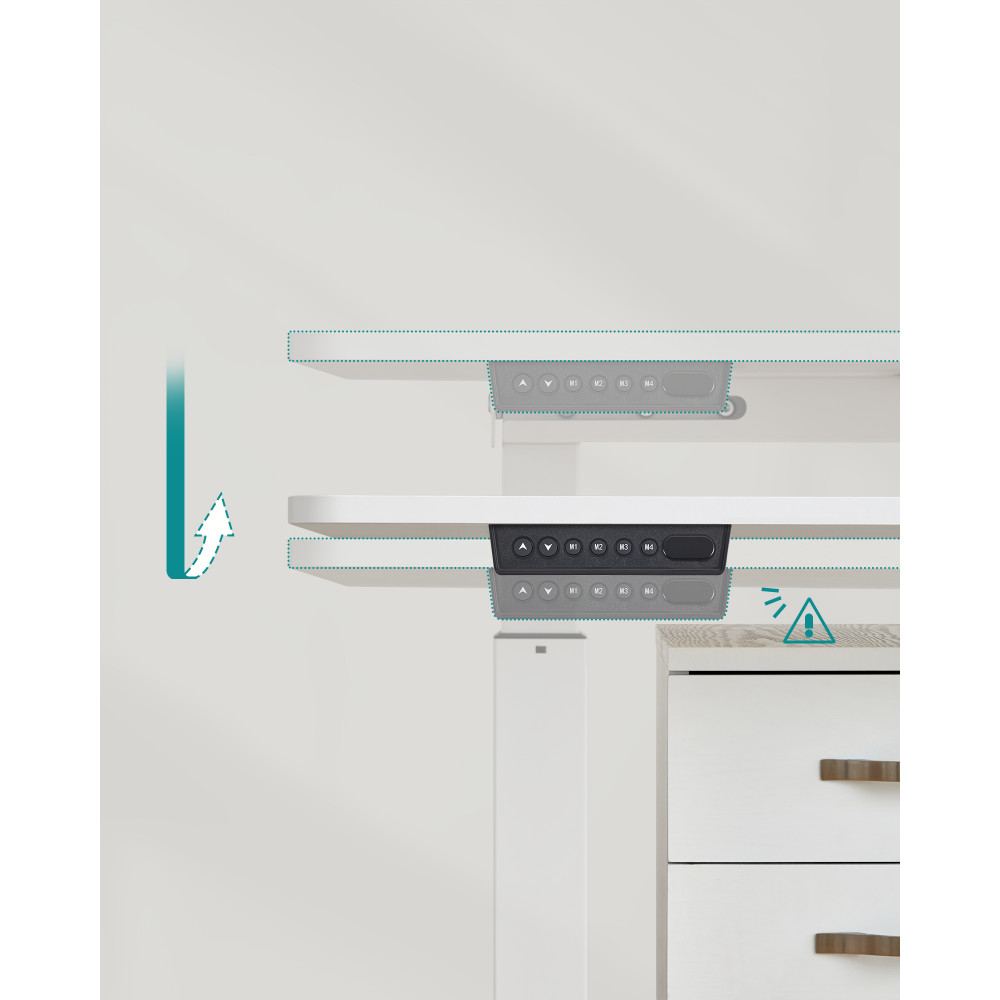 Produktbild för Height Adjustable Electric Desk White And Dove Grey 160×70×72-120cm