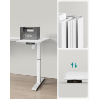 Produktbild för Height Adjustable Electric Desk White And Dove Grey 160×70×72-120cm