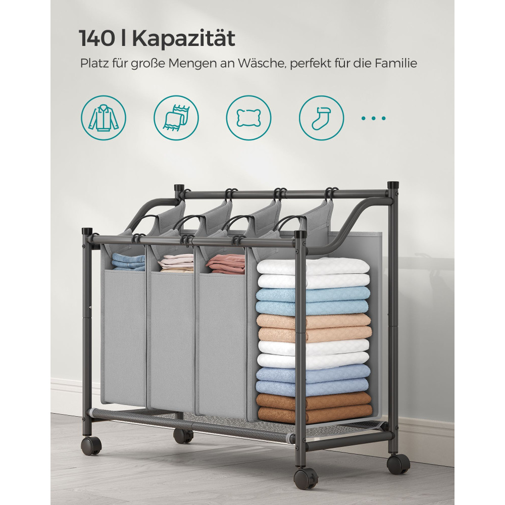 Produktbild för Laundry Car Grey 88x81x39cm