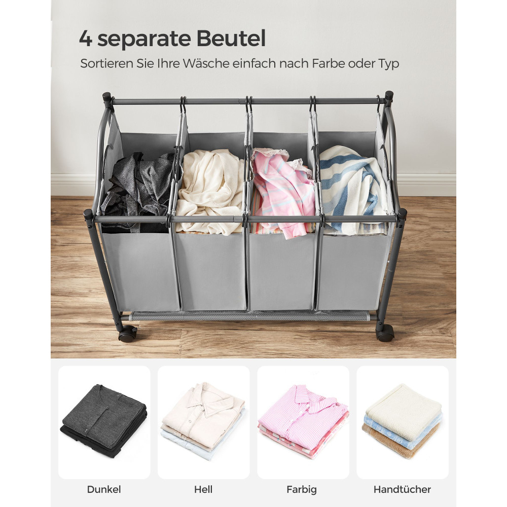 Produktbild för Laundry Car Grey 88x81x39cm