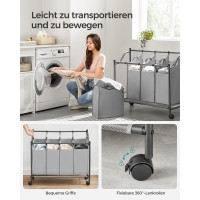 Produktbild för Laundry Car Grey 88x81x39cm
