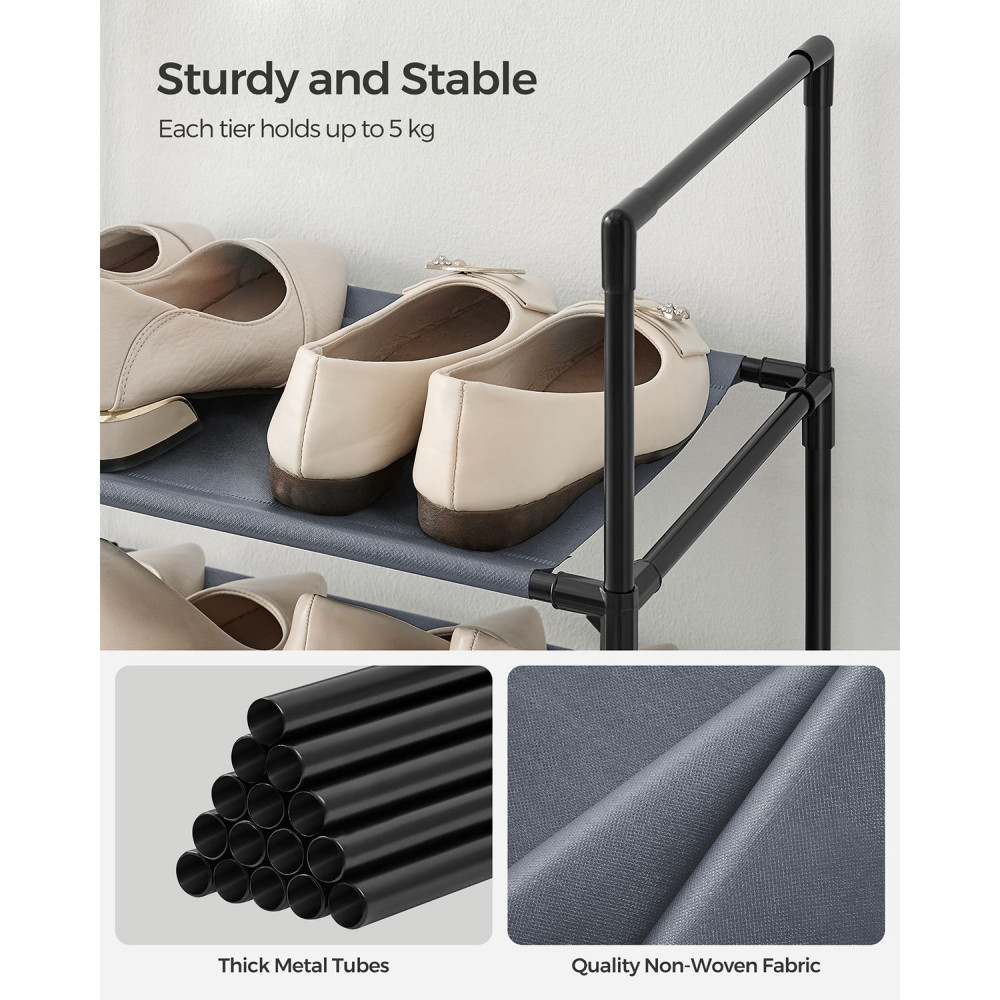 Produktbild för 10-tier Shoe Rack 45 X Grey 45x28x173cm