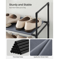 Produktbild för 10-tier Shoe Rack 45 X Grey 45x28x173cm