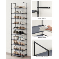 Produktbild för 10-tier Shoe Rack 45 X Grey 45x28x173cm