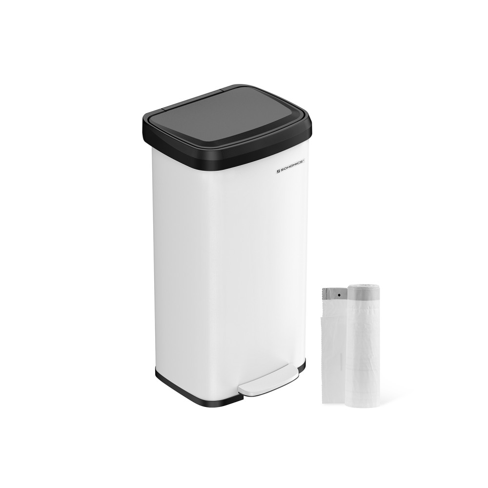 Produktbild för 68l Rubbish Bin White 41×38×77cm