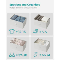 Produktbild för 4 Fabric Drawers With Metal Frame White And Oak 45x30x92cm