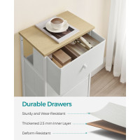 Produktbild för 4 Fabric Drawers With Metal Frame White And Oak 45x30x92cm