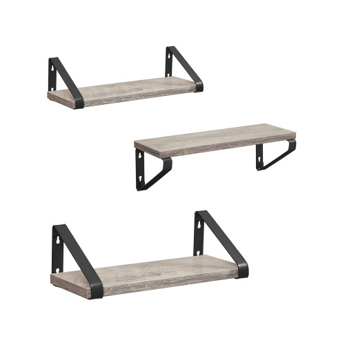 VASAGLE Wall Shelf Set Black, Light Ivory 40x12x10cm