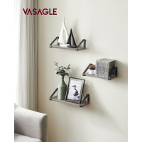 Produktbild för Wall Shelf Set Black, Light Ivory 40x12x10cm