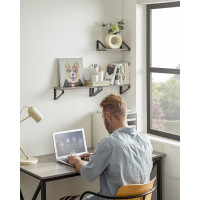 Produktbild för Wall Shelf Set Black, Light Ivory 40x12x10cm