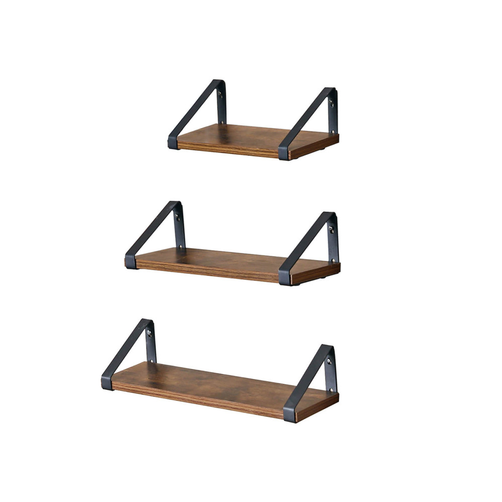 Produktbild för Wall Shelf Set X: Antique, Black 30/35/40x12x10cm