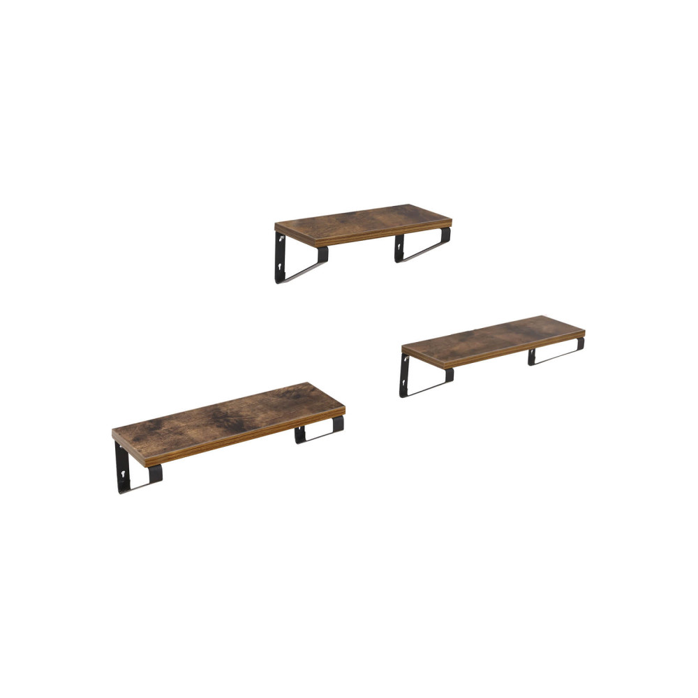 Produktbild för Wall Shelf Set X: Antique, Black 30/35/40x12x10cm