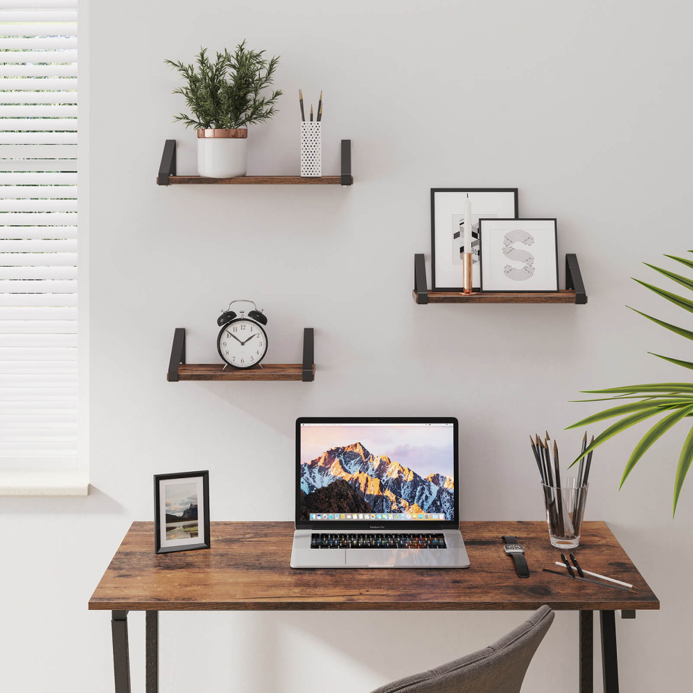 Produktbild för Wall Shelf Set X: Antique, Black 30/35/40x12x10cm