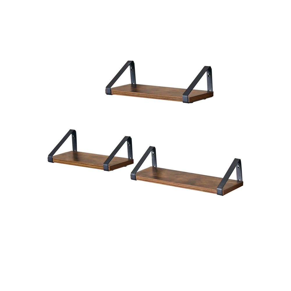 Produktbild för Wall Shelf Set X: Antique, Black 30/35/40x12x10cm